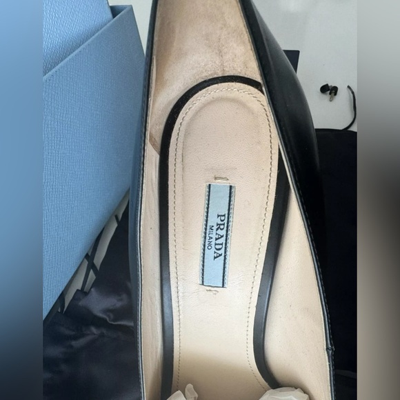 Prada Leather Heels EU Size 42 
Barely Used 
Comes w box and dust bag - Picture 12 of 14